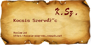 Kocsis Szervác névjegykártya