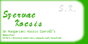 szervac kocsis business card